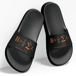 Be Greater Than Average, Slides / Slider Slippers , Black