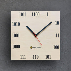 Binary Wall Clock (Wooden/MDF) - GeekDawn