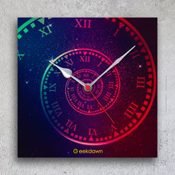 Fibonacci Spiral Wall Clock,  (Wooden/MDF) , 9 by 9 Inches - GeekDawn