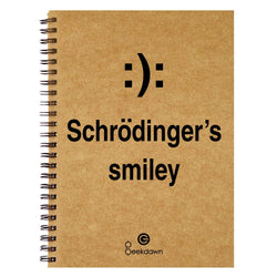 Brown Cover Wiro Bound Sketch Book/Notebook, Schrodinger's Smiley - GeekDawn