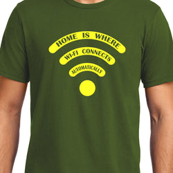 Home is where wifi connects automatically , Programming , Coding, Unisex Graphic T-Shirt