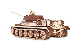 EWA Eco-Wood-Art TANK T-34-85 Kit l Wooden 3D Puzzle DIY Mechanical Kit - GeekDawn