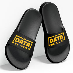 In data we trust, Programming, Coding,  Slides / Slider Slippers , Black