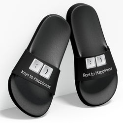 Keys to happiness , Programming , Coding ,  Slides / Slider Slippers , Black