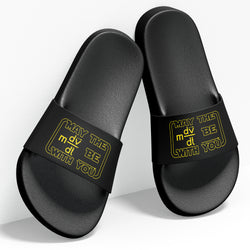 May the force be with you, Star Wars ,  Slides / Slider Slippers , Black