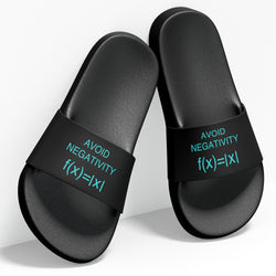 Avoid Negativity , Math , Slides / Slider Slippers , Black