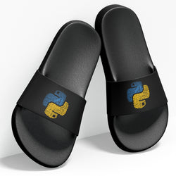 Python Typography, Software, Slides / Slider Slippers , Black