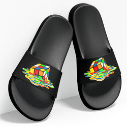 Melting Rubik's Cube , Big Bang Theory, Sheldon ,  Slides / Slider Slippers , Black