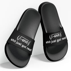 Shit Just got Real , Math ,  Slides / Slider Slippers , Black