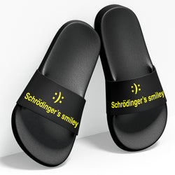 Schrodinger Smiley , Slides / Slider Slippers , Black