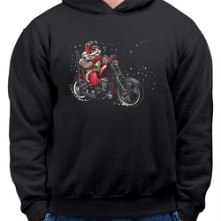 Biker Santa, Christmas , Hoodie / Sweatshirt, Black - GeekDawn