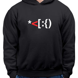 Santa Smiley, Christmas , Hoodie / Sweatshirt, Black - GeekDawn