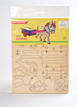 Ugears 4Kids Coloring Model "Donkey Kit" I DIY Self-Assembly Coloring Kit for Kids - GeekDawn