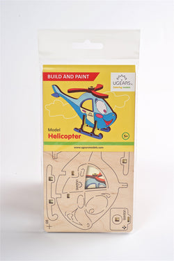 Ugears 4Kids Coloring Model "Helicopter Kit" I DIY Self-Assembly Coloring Kit for Kids - GeekDawn