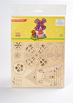 Ugears 4Kids Coloring Model "Mill Kit" I DIY Self-Assembly Coloring Kit for Kids - GeekDawn