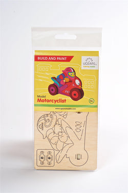 Ugears 4Kids Coloring Model "Motorcyclist Kit" I DIY Self-Assembly Coloring Kit for Kids - GeekDawn