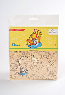Ugears 4Kids Coloring Model "Sailboat Kit" I DIY Self-Assembly Coloring Kit for Kids - GeekDawn