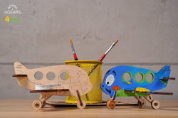Ugears 4Kids Coloring Model "Airplane Kit" I DIY Self-Assembly Coloring Kit for Kids - GeekDawn