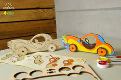 Ugears 4Kids Coloring Model "Car Kit" I DIY Self-Assembly Coloring Kit for Kids - GeekDawn