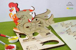 Ugears 4Kids Coloring Model "Cockerel Kit" I DIY Self-Assembly Coloring Kit for Kids - GeekDawn