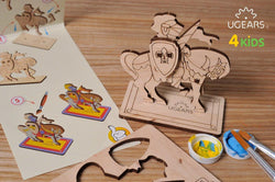 Ugears 4Kids Coloring Model "Knight Kit" I DIY Self-Assembly Coloring Kit for Kids - GeekDawn