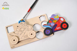 Ugears 4Kids Coloring Model "Motorcyclist Kit" I DIY Self-Assembly Coloring Kit for Kids - GeekDawn