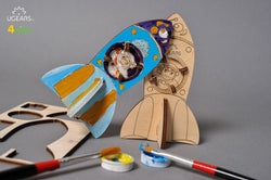 Ugears 4Kids Coloring Model "Rocket Kit" I DIY Self-Assembly Coloring Kit for Kids - GeekDawn