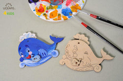 Ugears 4Kids Coloring Model "Whale Kit" I DIY Self-Assembly Coloring Kit for Kids - GeekDawn