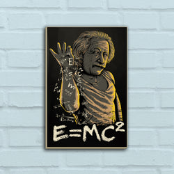 E=MC squared, Einstein, Wall Art (Wooden)