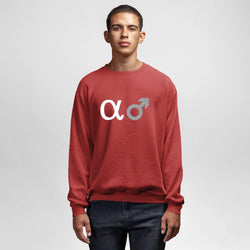 Alpha Male, Round Neck Sweatshirt, Black - GeekDawn