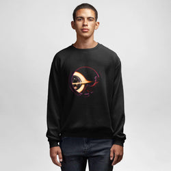 Astronaut Window, Round Neck Sweatshirt, Black - GeekDawn