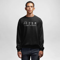 I Ate Sum Pi , Round Neck Sweatshirt, Black - GeekDawn