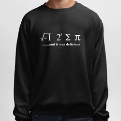 I Ate Sum Pi , Round Neck Sweatshirt, Black - GeekDawn