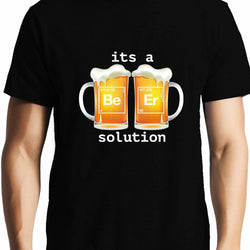 Beer is a solution , Funny quote , Chemistry , Unisex Graphic T-Shirt - GeekDawn