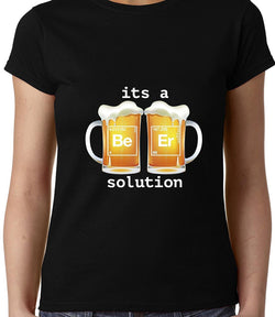 Beer is a solution , Funny quote , Chemistry , Women's Top - GeekDawn