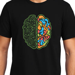 Dual Brain, Graphic Art, Geek, Unisex Graphic T-Shirt
