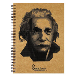 Brown Cover Wiro Bound Sketch Book/Notebook, Einstien - GeekDawn