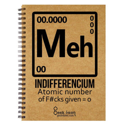 Brown Cover Wiro Bound Sketch Book/Notebook, Meh - GeekDawn