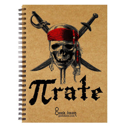 Brown Cover Wiro Bound Sketch Book/Notebook, Pi-rate - GeekDawn
