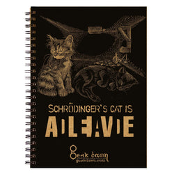 Brown Cover Wiro Bound Sketch Book/Notebook, Schrodinger's Cat - GeekDawn