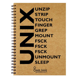 Brown Cover Wiro Bound Sketch Book/Notebook, Unix - GeekDawn