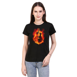 Burning Guitar , Music ,Women's Top