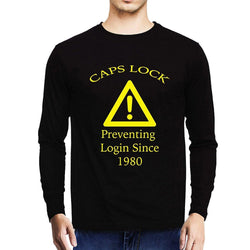 Caps Lock , Programming , Coding , Unisex Graphic Full Sleeves T-Shirt - GeekDawn