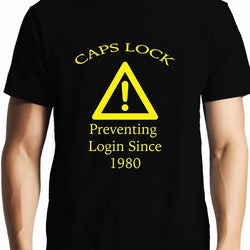 Caps Lock , Programming , Coding , Unisex Graphic T-Shirt - GeekDawn