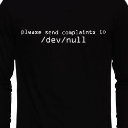 Complaints to /dev /null , Programming , Coding , Unix , Unisex Graphic Full Sleeves T-Shirt - GeekDawn