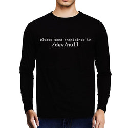 Complaints to /dev /null , Programming , Coding , Unix , Unisex Graphic Full Sleeves T-Shirt - GeekDawn