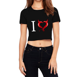 Crop Top, I am devil, Black - GeekDawn