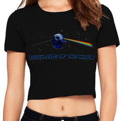 Crop Top/Crop t-shirt/Crop Blouse-Death Star/Star Wars/Pink Floyd, Black - GeekDawn