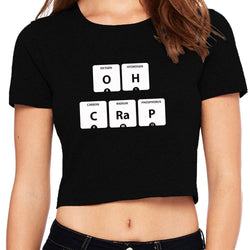 Crop Top/Crop t-shirt/Crop Blouse, Elemental Crap, Black - GeekDawn