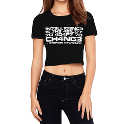 Crop Top/Crop t-shirt/Crop Blouse, Stephen Hawkings, Black - GeekDawn